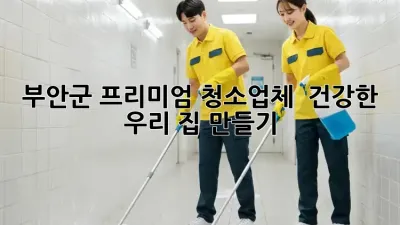 부안군 프리미엄 청소업체 ✨ 건강한 우리 집 만들기 🏡